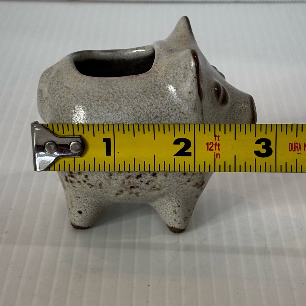 Vtg  David Stewart Lions Valley Stoneware Pig Ceramic Planter Toothpick Holder - Picture 8 of 9
